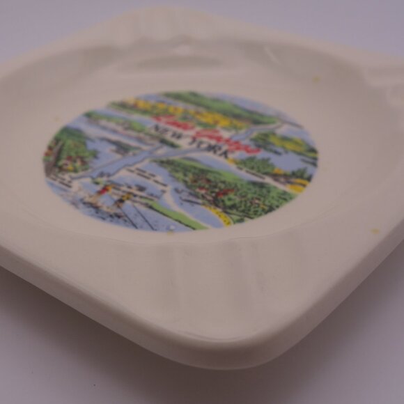 Lake George New York Ceramic Square Ash Tray - Picture 2 of 13